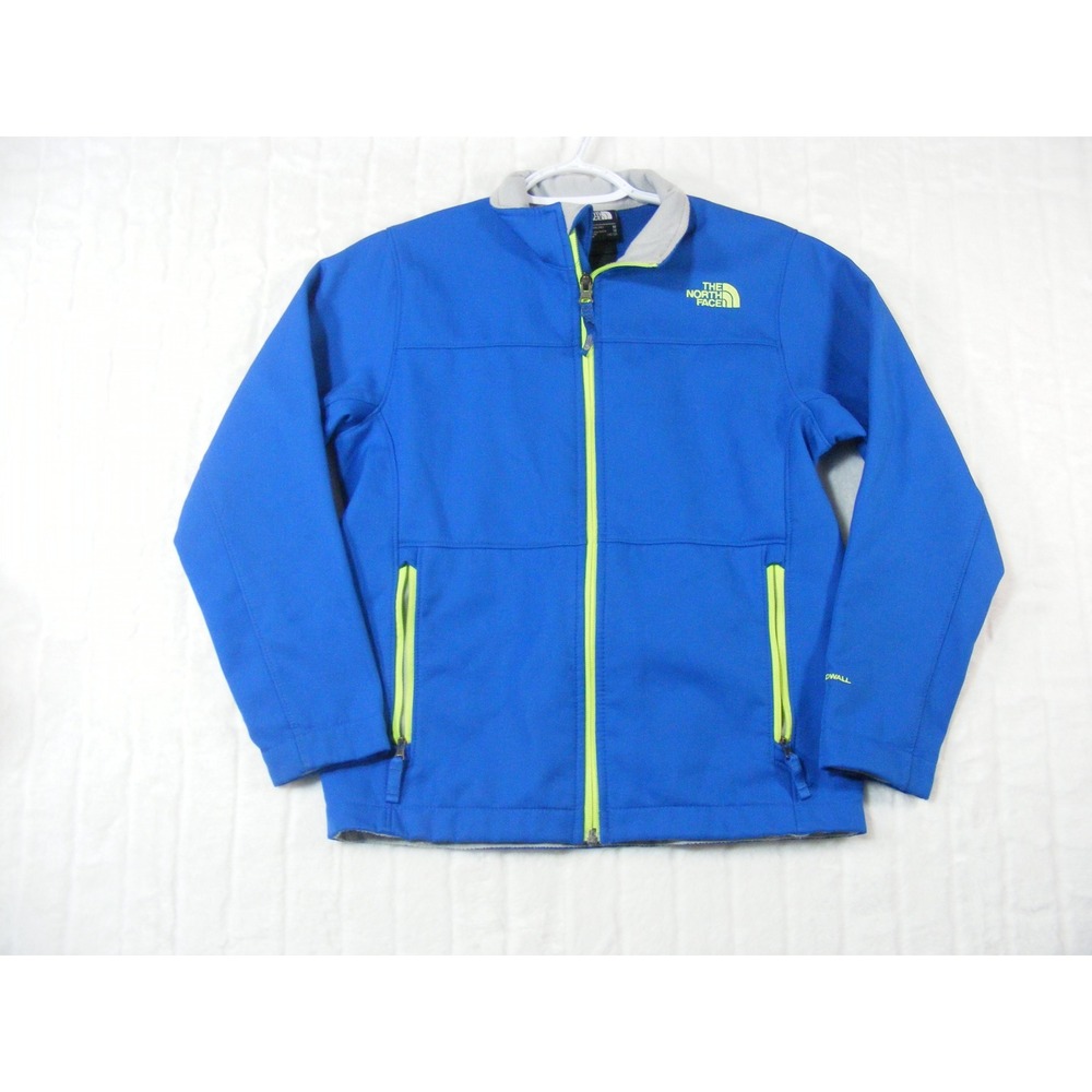 The North Face Zipper Jacket Boys Size M 10/12 Blue Excellent WindWall Softshell